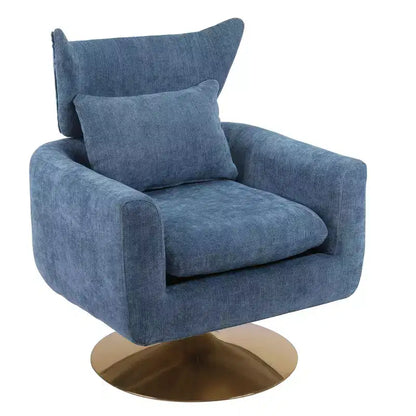 360° Swivel Accent Chair, Classic Mid-Century Style with Gold Metal Base
