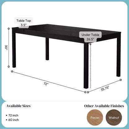72" Rectangular Wooden Dining Table for 6 People, Kitchen & Dining Room