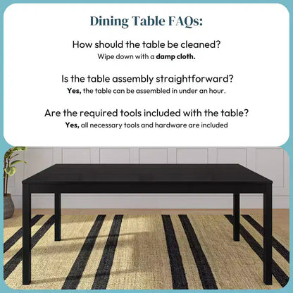 72" Rectangular Wooden Dining Table for 6 People, Kitchen & Dining Room