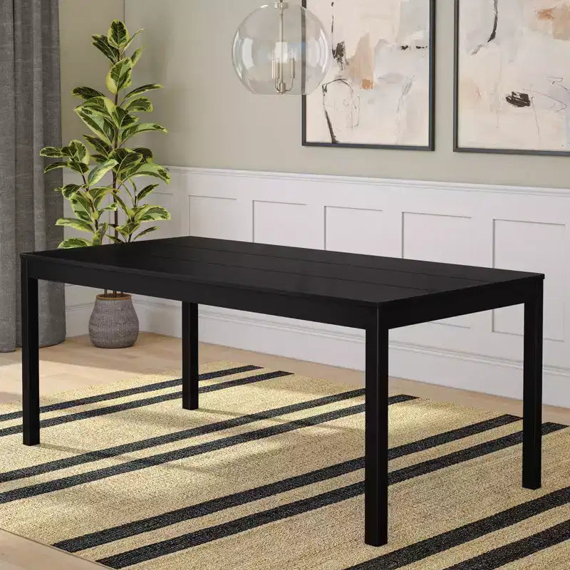 72" Rectangular Wooden Dining Table for 6 People, Kitchen & Dining Room