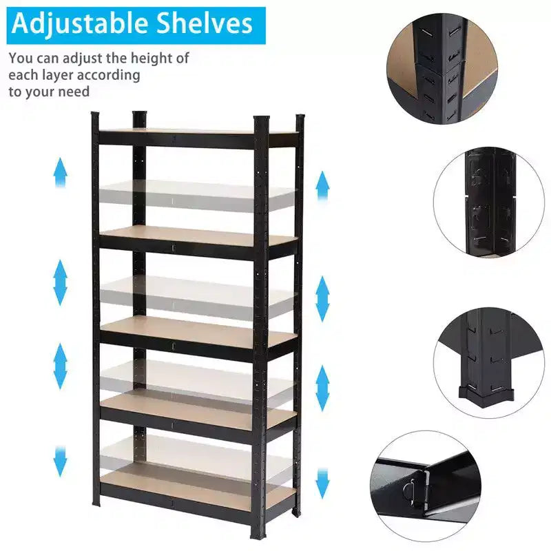 Heavy Duty Steel Storage Rack, Multi-Tier Shelving Unit for Garage & Warehouse