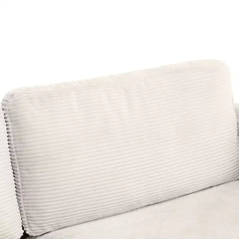 72.8" Corduroy Sleeper Loveseat with Mattress, USB Ports & Storage