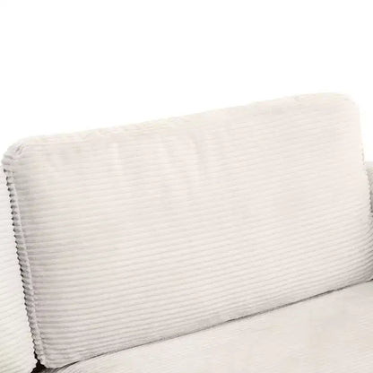 72.8" Corduroy Sleeper Loveseat with Mattress, USB Ports & Storage