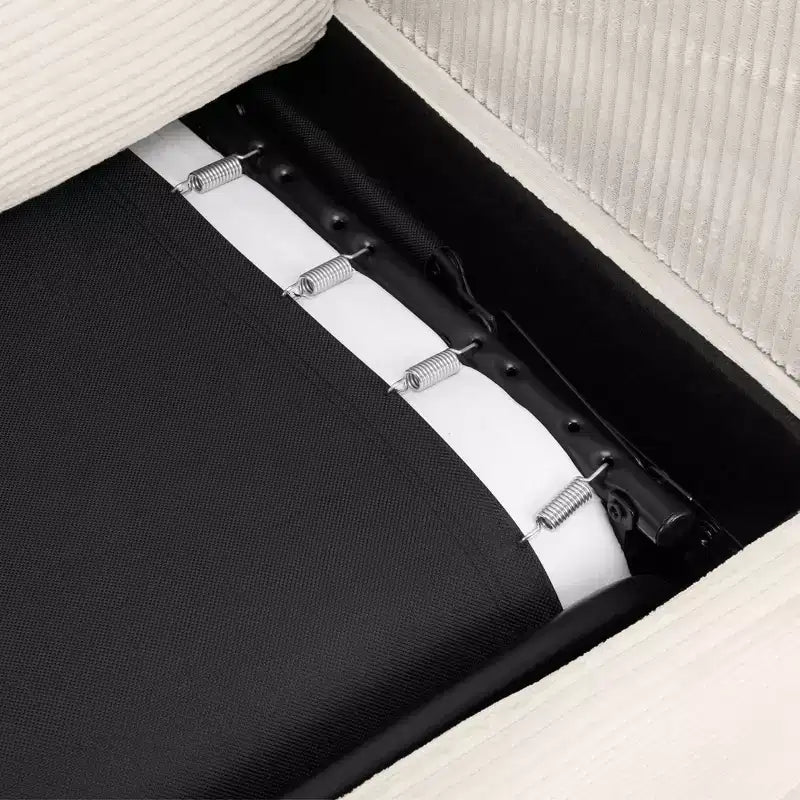 72.8" Corduroy Sleeper Loveseat with Mattress, USB Ports & Storage