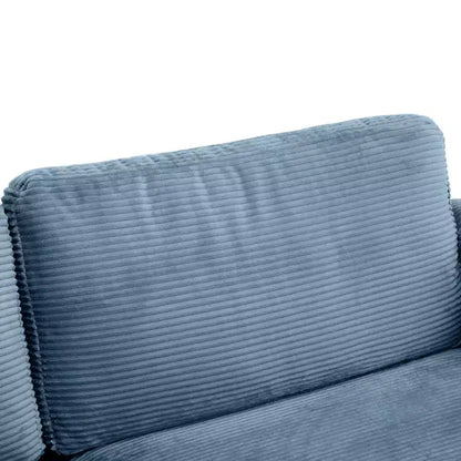 72.8" Corduroy Sleeper Loveseat with Mattress, USB Ports & Storage