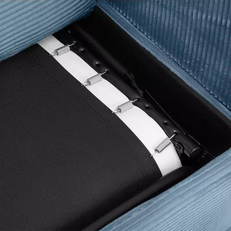 72.8" Corduroy Sleeper Loveseat with Mattress, USB Ports & Storage