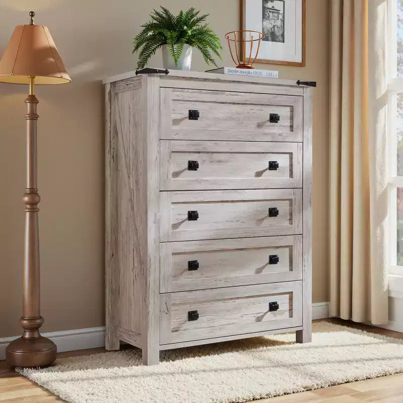 Dresser for Bedroom, Farmhouse Wood Rustic Wide Chest of Drawers, Storage Dressers Organizer for Bedroom, Living Room, Hallway