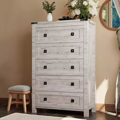 Dresser for Bedroom, Farmhouse Wood Rustic Wide Chest of Drawers, Storage Dressers Organizer for Bedroom, Living Room, Hallway