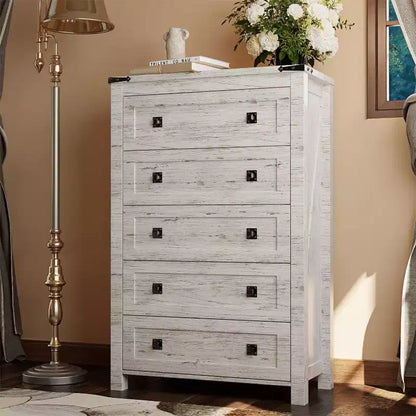 Dresser for Bedroom, Farmhouse Wood Rustic Wide Chest of Drawers, Storage Dressers Organizer for Bedroom, Living Room, Hallway