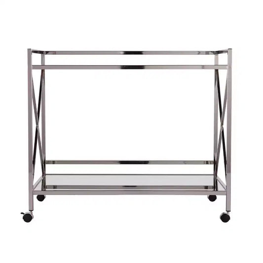 Maxton Bar Cart - Silver/Charcoal - SEI