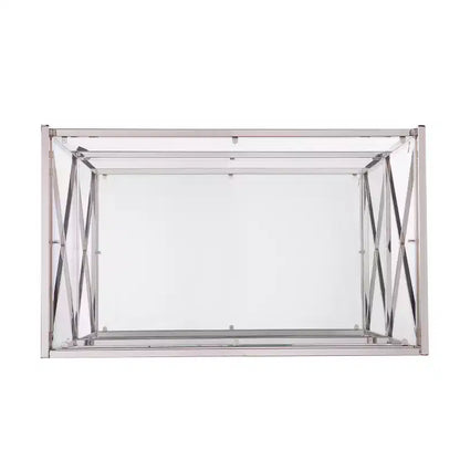 Modern Bar Cart with Wheels, Silver & Charcoal, Home Entertaining