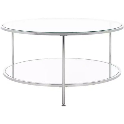 Risa Round Coffee Table with Storage - Charcoal - SEI