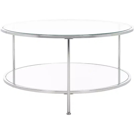 Risa Round Coffee Table with Storage - Charcoal - SEI