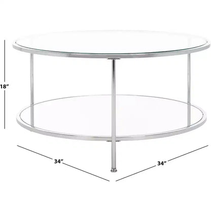 Round Coffee Table with Hidden Storage, Charcoal, Modern Living Room