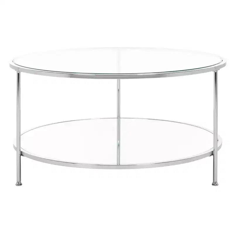 Round Coffee Table with Hidden Storage, Charcoal, Modern Living Room