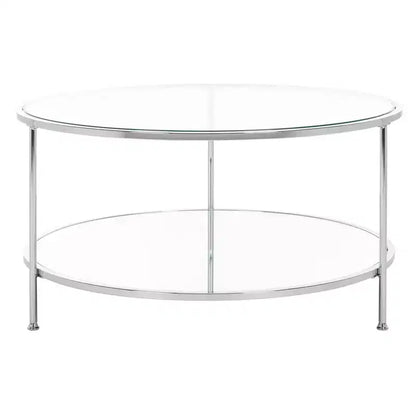 Round Coffee Table with Hidden Storage, Charcoal, Modern Living Room