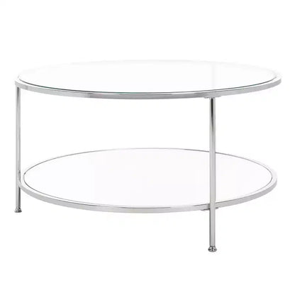 Round Coffee Table with Hidden Storage, Charcoal, Modern Living Room