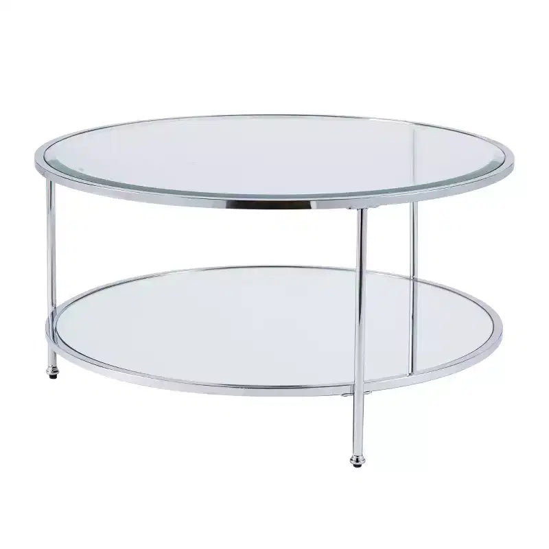 Round Coffee Table with Hidden Storage, Charcoal, Modern Living Room