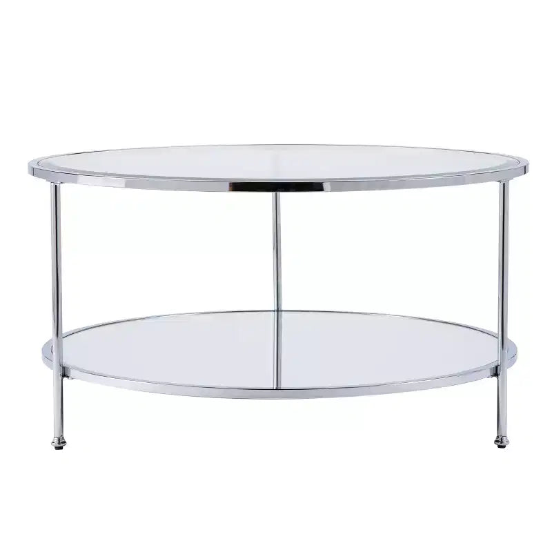 Round Coffee Table with Hidden Storage, Charcoal, Modern Living Room