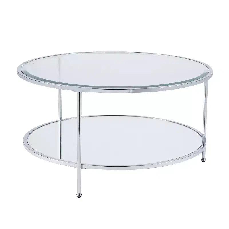 Round Coffee Table with Hidden Storage, Charcoal, Modern Living Room