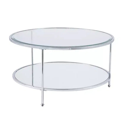 Round Coffee Table with Hidden Storage, Charcoal, Modern Living Room