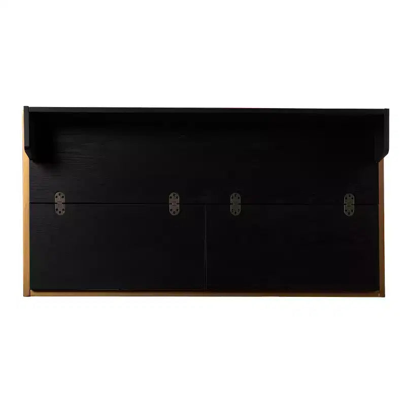 Flip-Top Desk with Hidden Storage Compartment, Black, Home Office