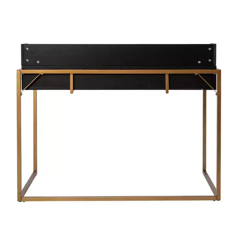 Flip-Top Desk with Hidden Storage Compartment, Black, Home Office