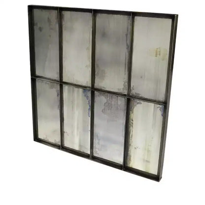 40" Black Square Metal Framed Accent Wall Mirror for Living Room & Entryway