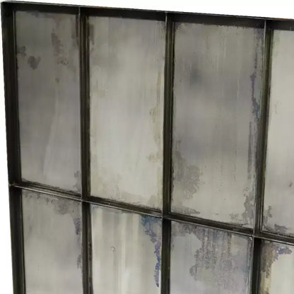 40" Black Square Metal Framed Accent Wall Mirror for Living Room & Entryway