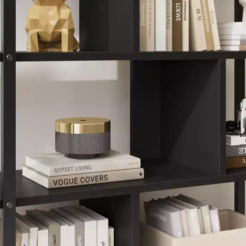 Industrial Bookcase with Storage Cabinet, 4 Tier Open Storage Shelf, Display Shelf, 70.87 Inch Tall, For Bedroom, Living Room, Office, Brown