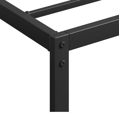 Heavy Duty Platform Metal Bed Frame, No Box Spring Needed, Metal Slats, Under Bed Storage, Black