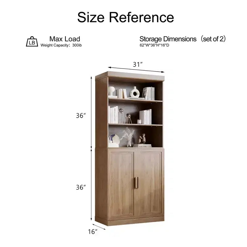 Large-capacity Glass Door Storage Cabinet, Stylish, Elegant And Beautiful. It's Practical For Storage And A Magic Tool To Say Goodbye To Home Clutter.